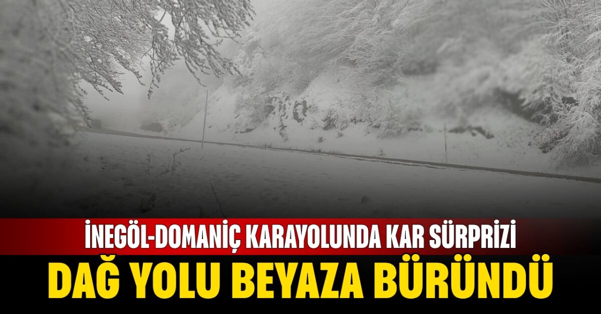İnegöl-Domaniç Karayolunda Kar Sürprizi! Dağ Yolu Beyaza Büründü