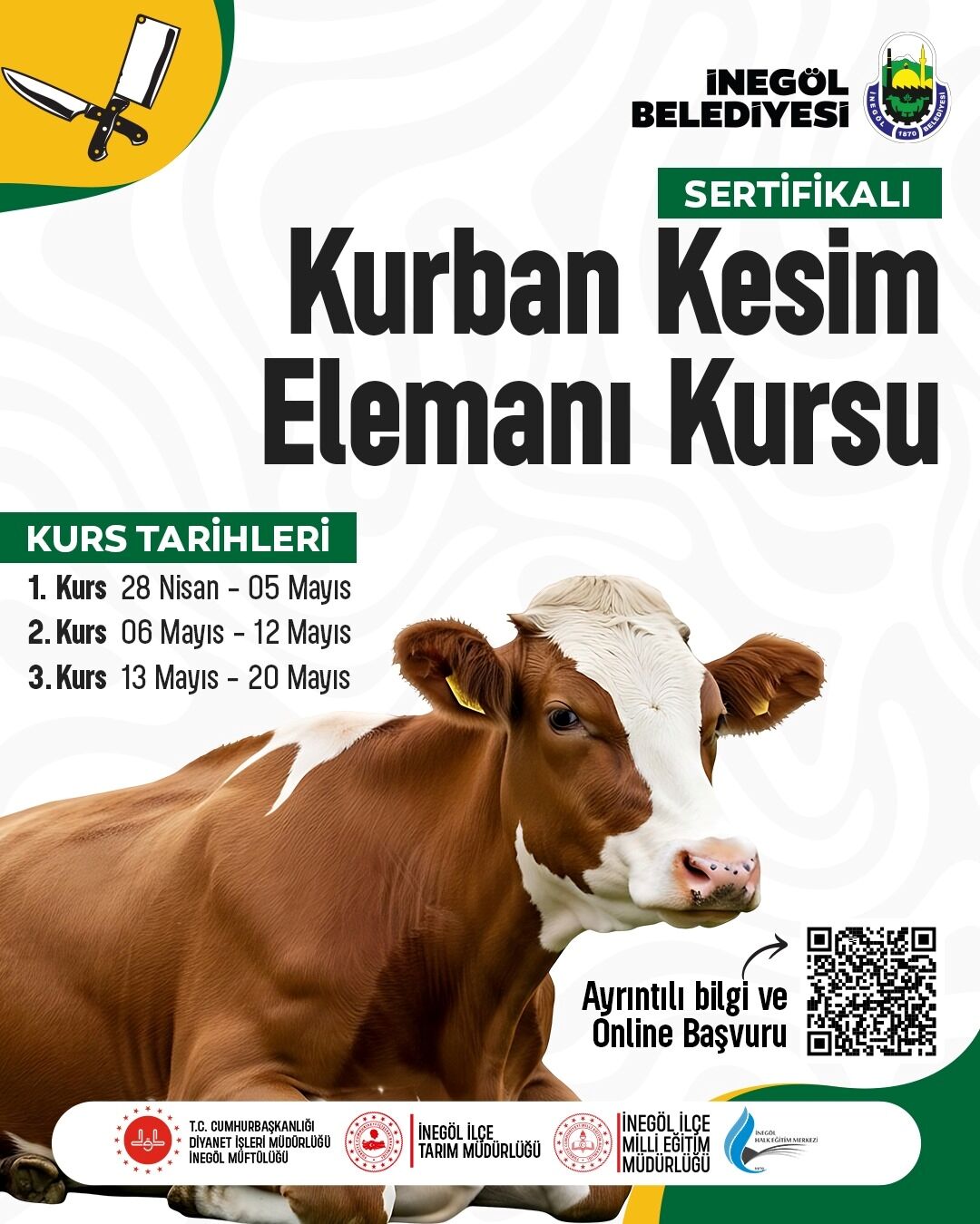 İnegöl'de Sertifikalı Kurban Kesim Elemanı Kursu Kayıtları Başladı