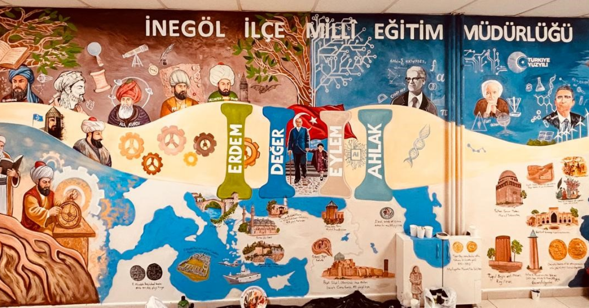 İnegöl'de Türkiye Yüzyılı Maarif Modeli Duvar Resmine Dönüştü (2)