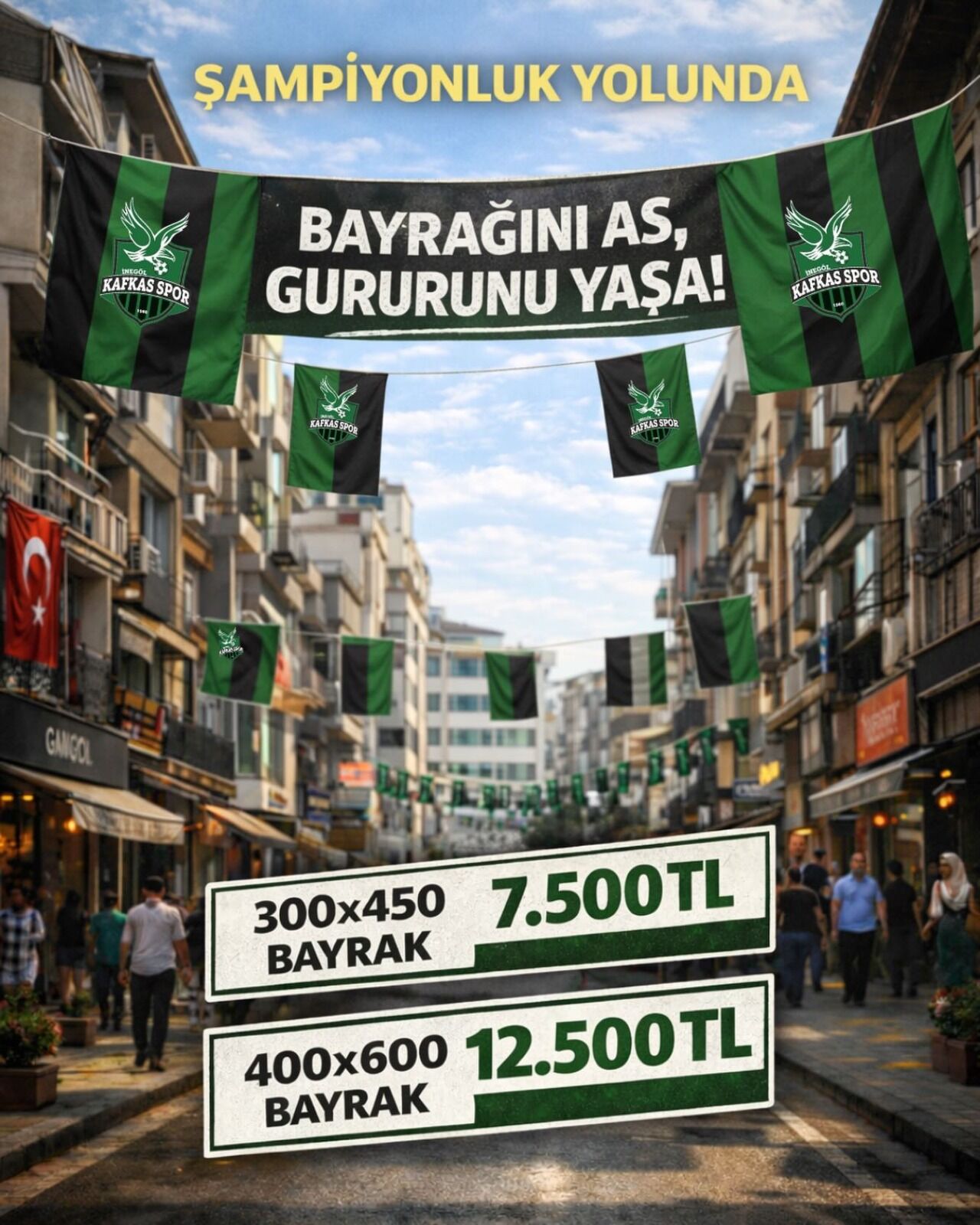 Kafkasspor’dan Şampiyonluk Öncesi Bayrak Seferberliği