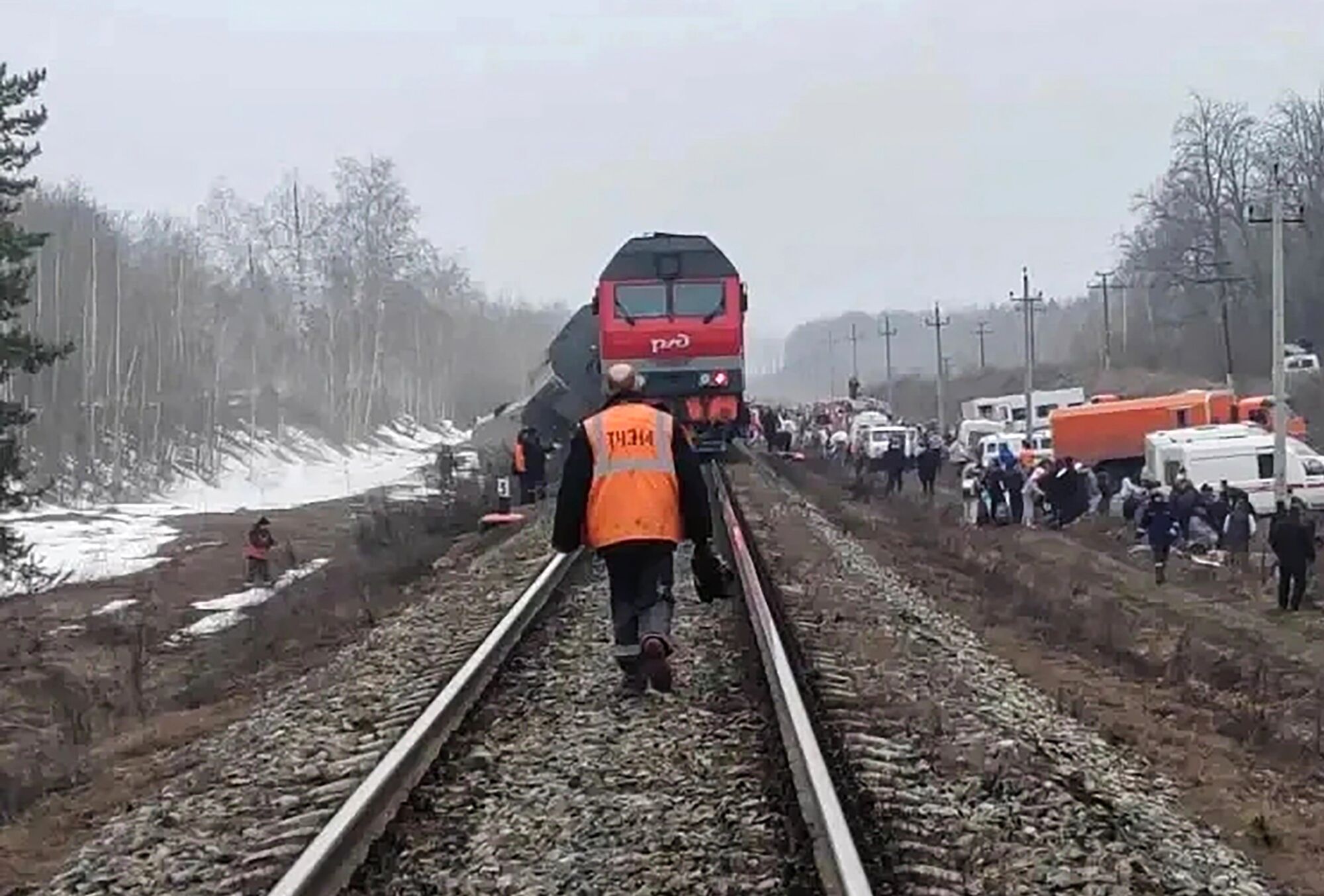 Rusya'da Yolcu Treni Raydan Çıktı! 24 Yaralı (1)