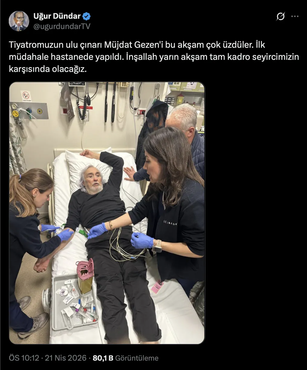 Usta Tiyatro Sanatçısı Müjdat Gezen, Sahnede Yaşanan Tartışmanın Ardından Rahatsızlanarak Hastaneye Kaldırıldı. (1)-1