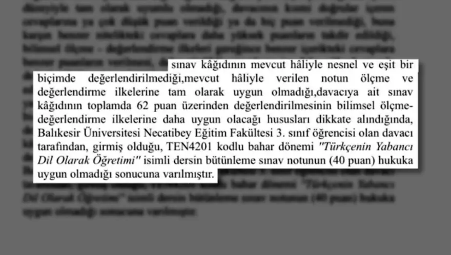 Balıkesir Üniversitesi Öğrencisi Sedanur Kaya, Hocasının Kasıtlı Düşük Not Verdiği Iddiasıyla Açtığı Davayı Kazandı.-1
