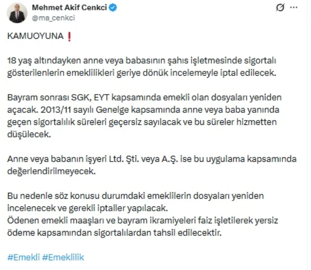 Binlerce Eyt'liyi Ilgilendiriyor! Emeklilik Iptal Edilecek, Maaşlar Geri Mi Alınacak