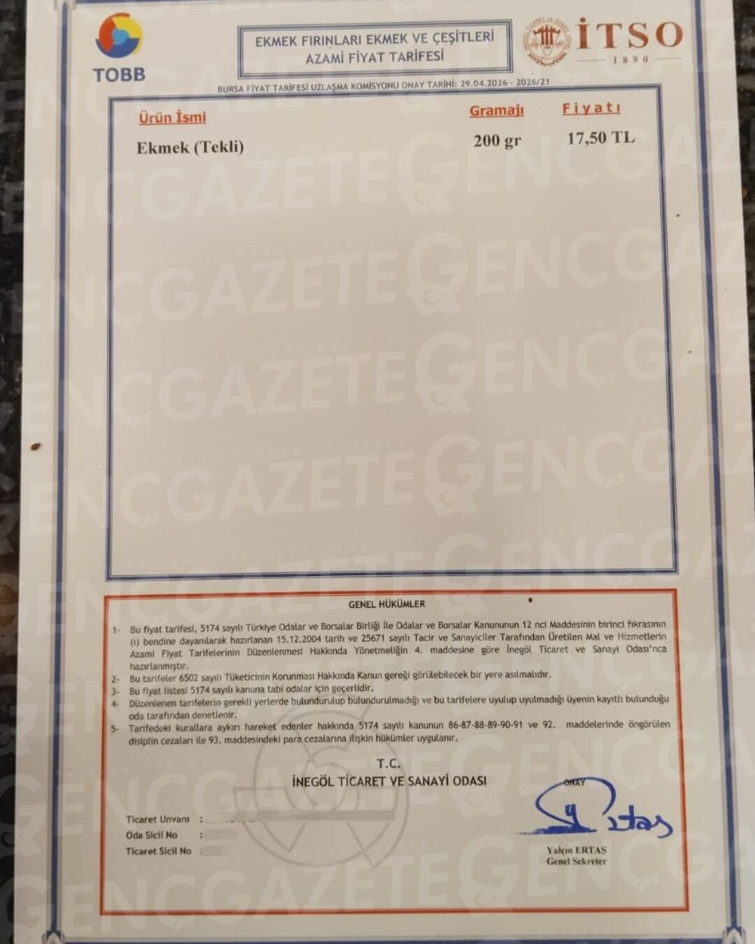 İnegöl'de Ekmeğe Zam Geldi! 200 Gram Ekmek.. (2)