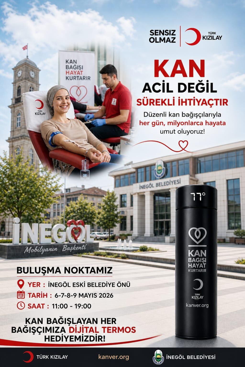 İnegöl’de Kızılay’dan Kan Bağışı Kampanyası
