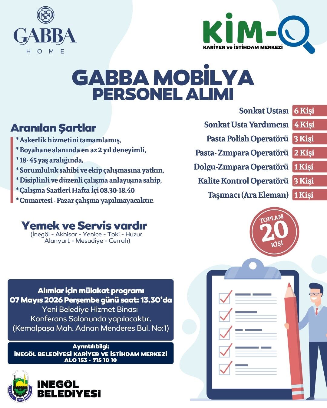 İnegöl'de O Firma 20 Kişiyi Işe Alacak! Başvurular 7 Mayıs'ta Başlıyor