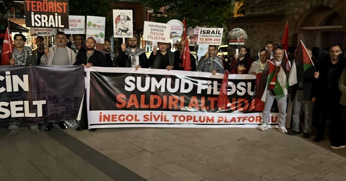 İnegöl’de Sumud Filosu İçin Destek Açıklaması “Her Yer Sumud, Her Yer Direniş” (2)