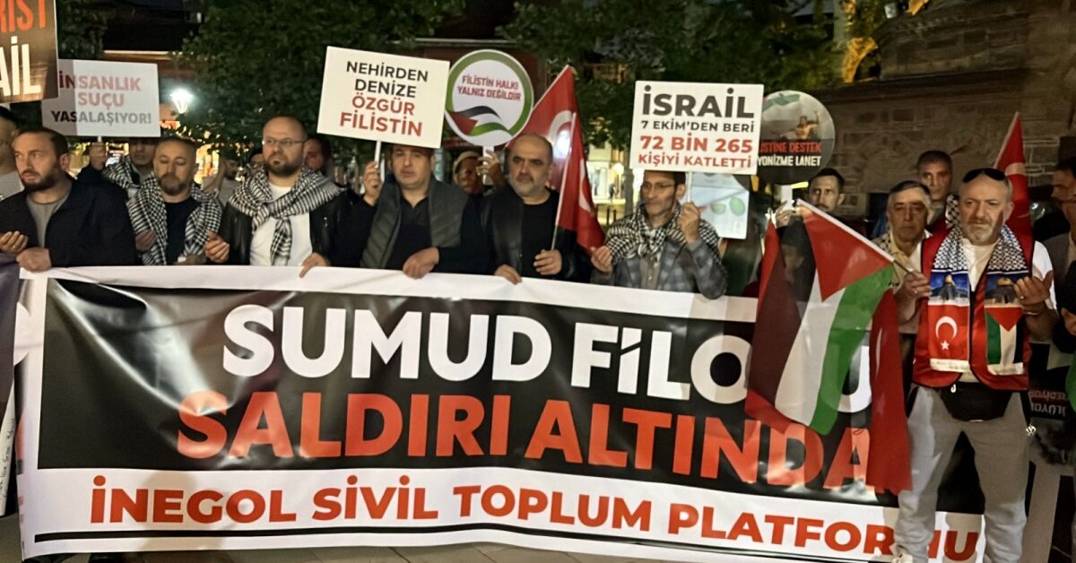 İnegöl’de Sumud Filosu İçin Destek Açıklaması “Her Yer Sumud, Her Yer Direniş” (4)