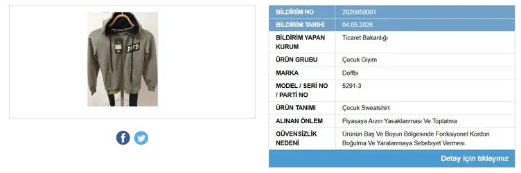 O Çocuk Kıyafeti Piyasadan Toplatılıyor! Boğulma Riski Taşıyor