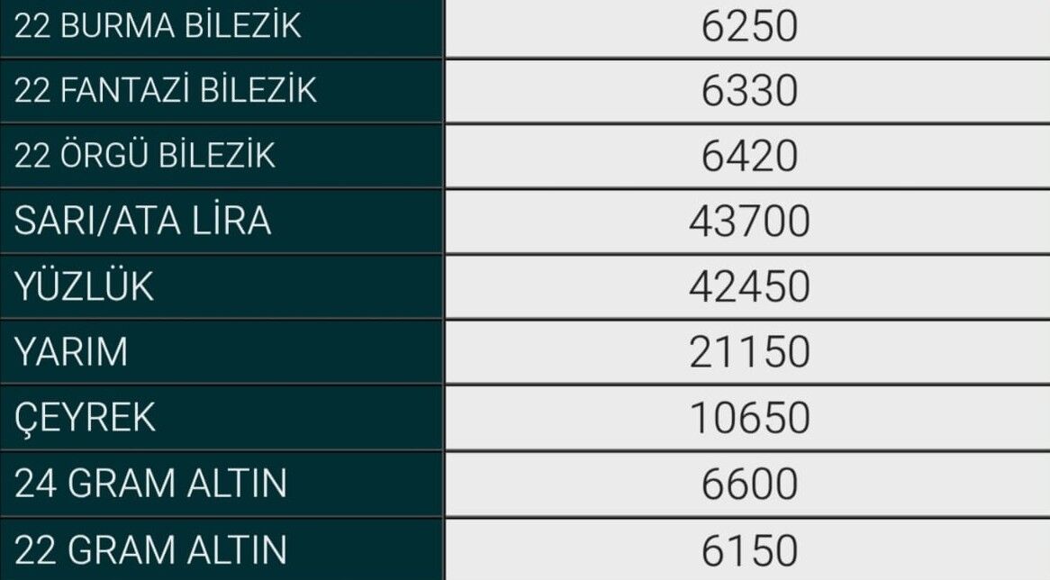 9 Haziran Inegöl Altın Fiyatları