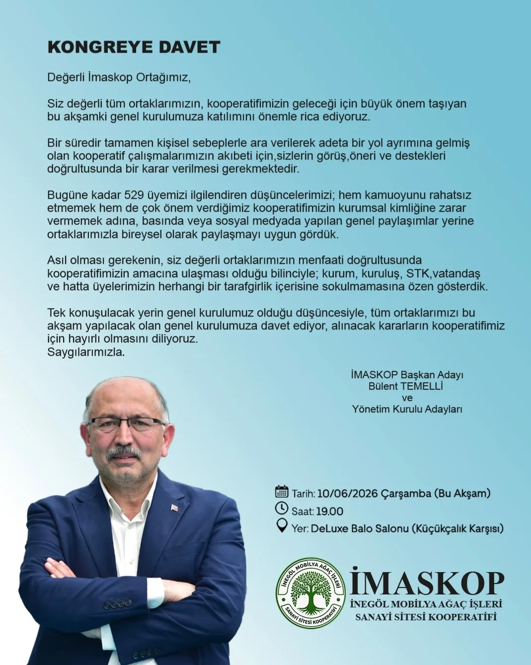 Bülent Temelli’den Kongreye Davet