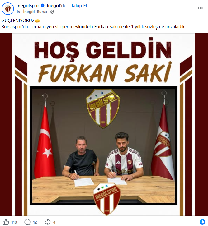 Bursaspor’un Tecrübeli Stoperi İnegölspor’da