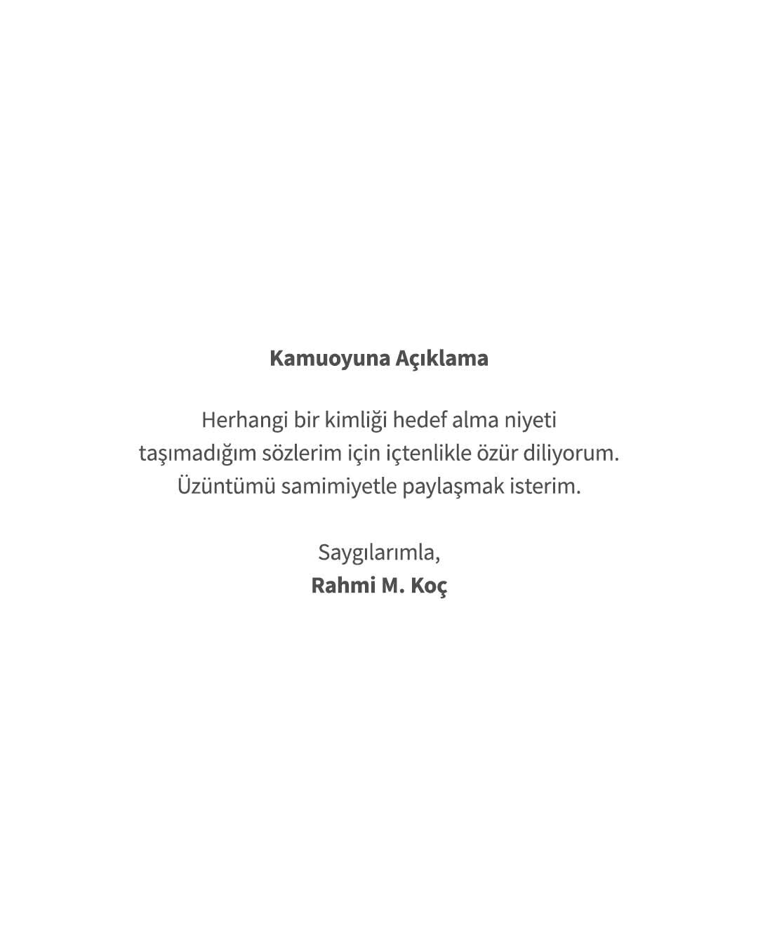 Hakkında Soruşturma Başlatılan Rahmi Koç Özür Diledi-1