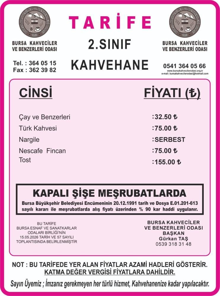 Bursa’da Çay Ve Kahve Fiyatlarına Zam! (6)