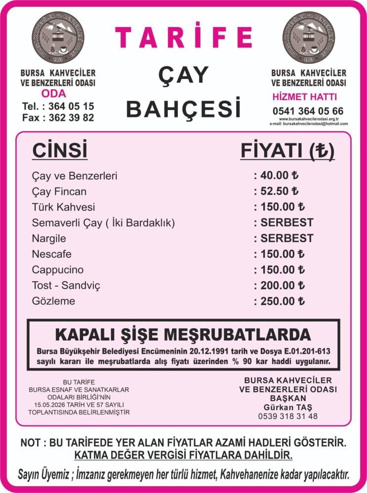 Bursa’da Çay Ve Kahve Fiyatlarına Zam! (7)