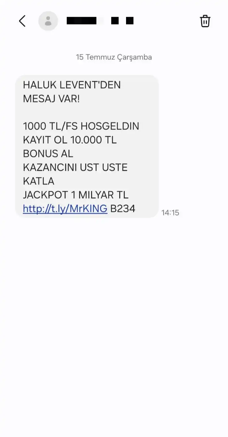 Genç Gazete Bahis Siteleri Haluk Levent’in Adını Kullandı İşte Gönderilen Sms