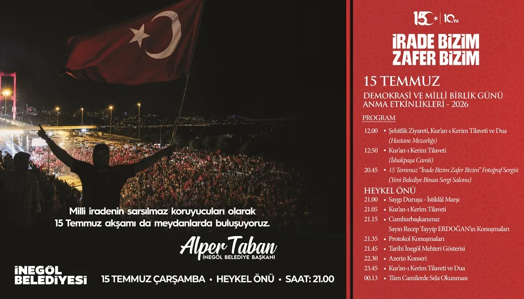 Genç Gazete İnegöl’de 15 Temmuz Programı Belli Oldu Azerin Meydanda Sahne Alacak 1