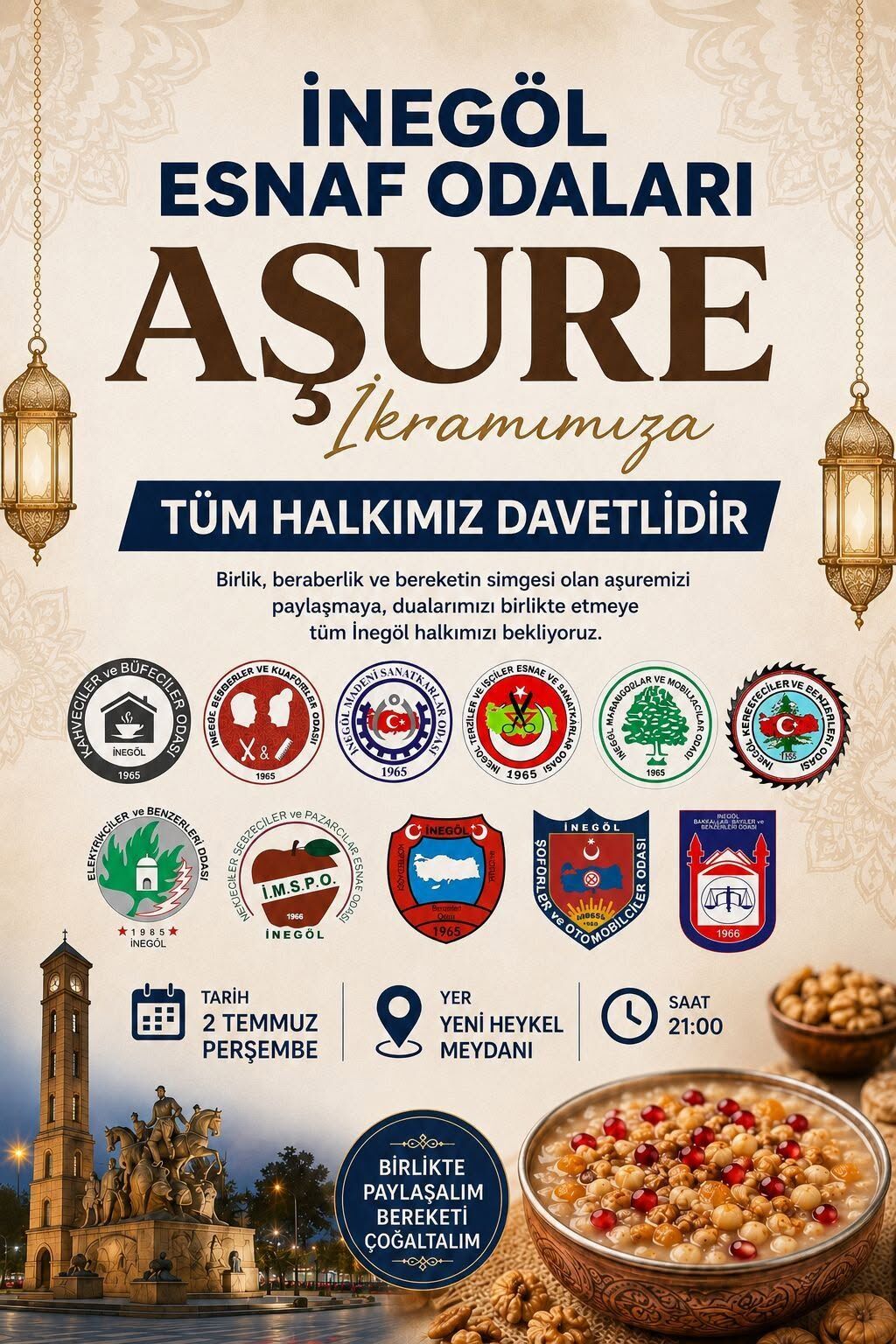 İnegöl'de Esnaf Odaları Aşureyi Beraber Dağıtacak!
