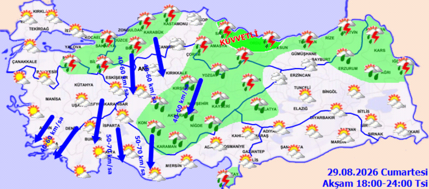 Bugün Türkiye’de Fırtınalar Esecek! Meteoroloji 26 Ili Uyardı 29 Ağustos Hava Durumu (3)