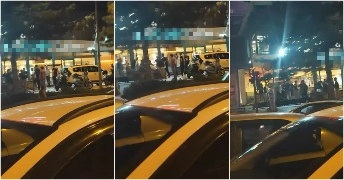 Bursa’da Kafe Önünde Iki Grup Arasında Kavga Kamerada