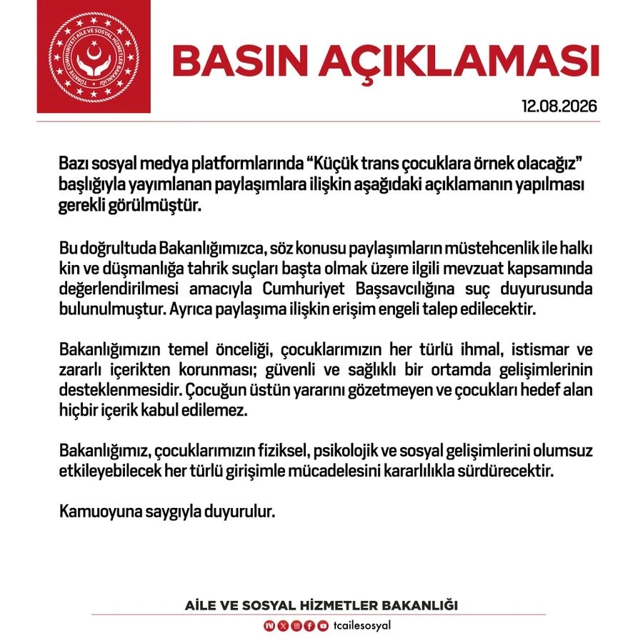 Genç Gazete Aile Bakanlığı Harekete Geçti! O Paylaşımlar Için Suç Duyurusu Bulundu