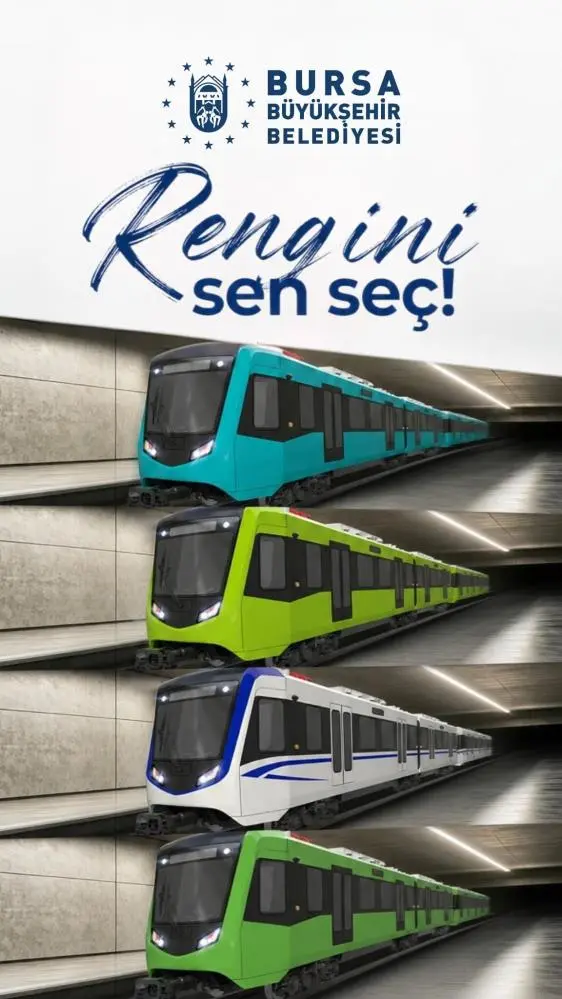 Genç Gazete Bursa’nın Yeni Raylı Sistem Araçlarının Rengini Vatandaşlar Belirleyecek