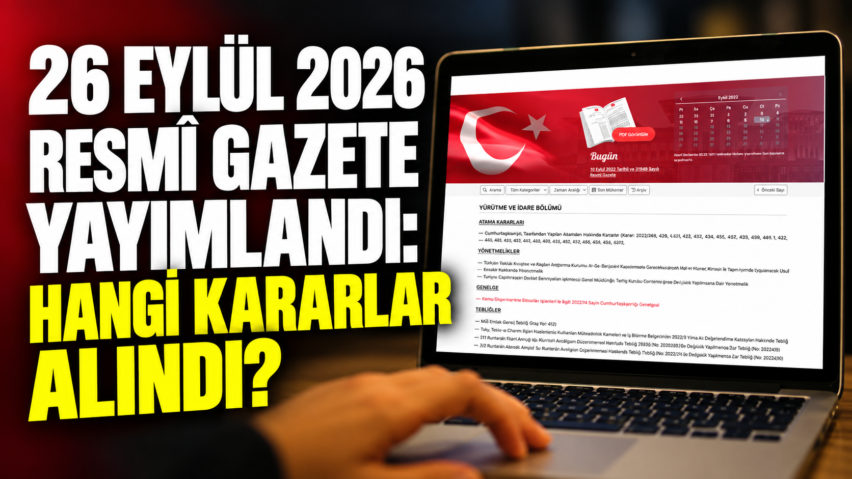 26 Eylül 2026 Resmî Gazete yayımlandı: Hangi kararlar alındı?