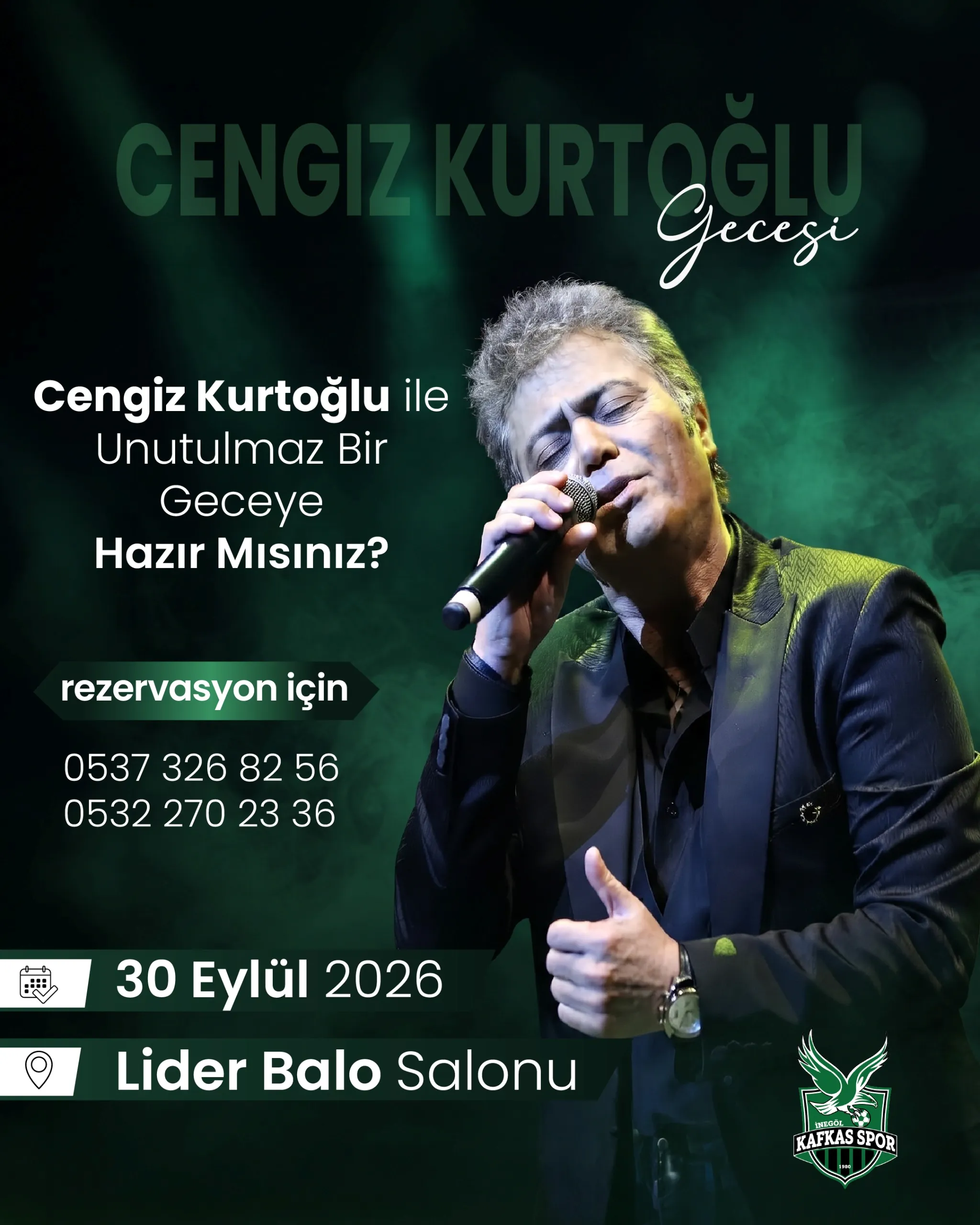Cengiz Kurtoğlu Kafkasspor Gecesi Için İnegöl’e Geliyor