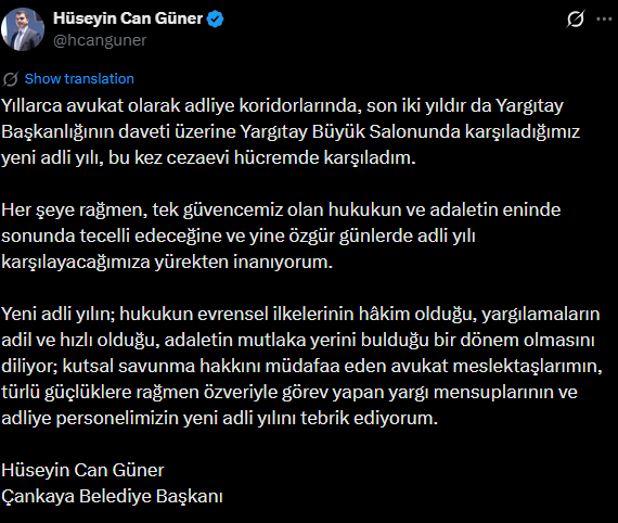 Hüseyin Can Güner’den Cezaevinden Dikkat Çeken Mesaj Sxd