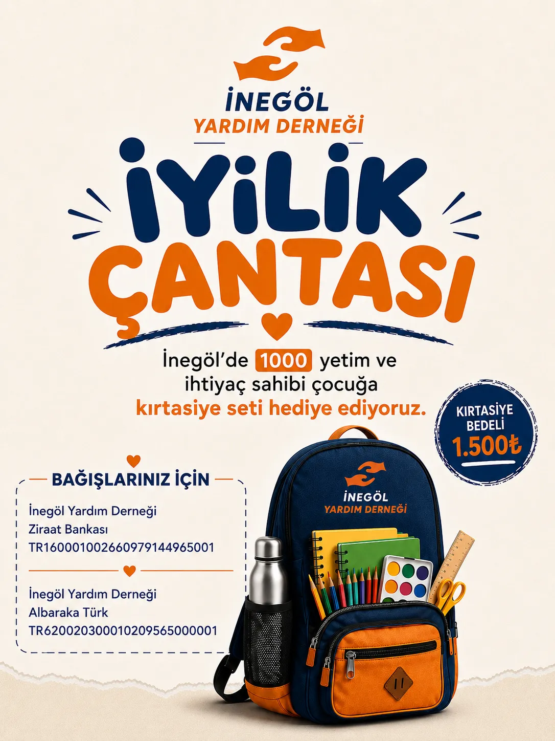 İnegöl Yardım Derneği’nden Öğrencilere Kırtasiye Desteği