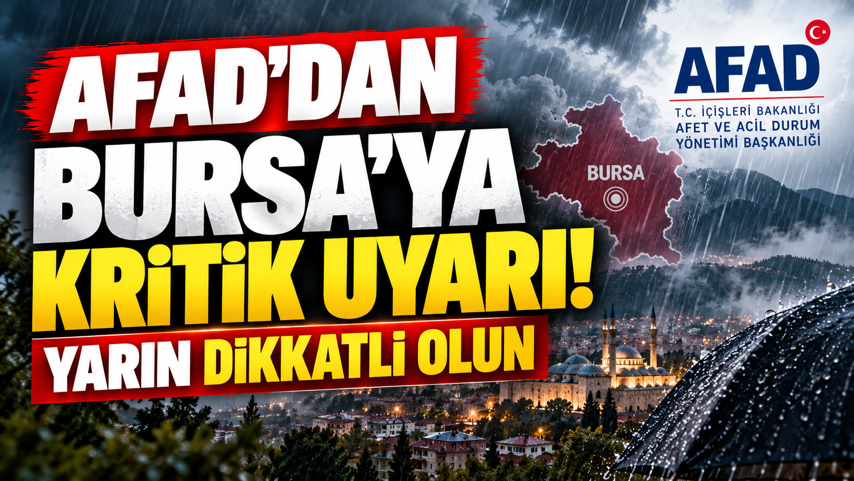 Bursa İçin Kritik Hava Uyarısı
