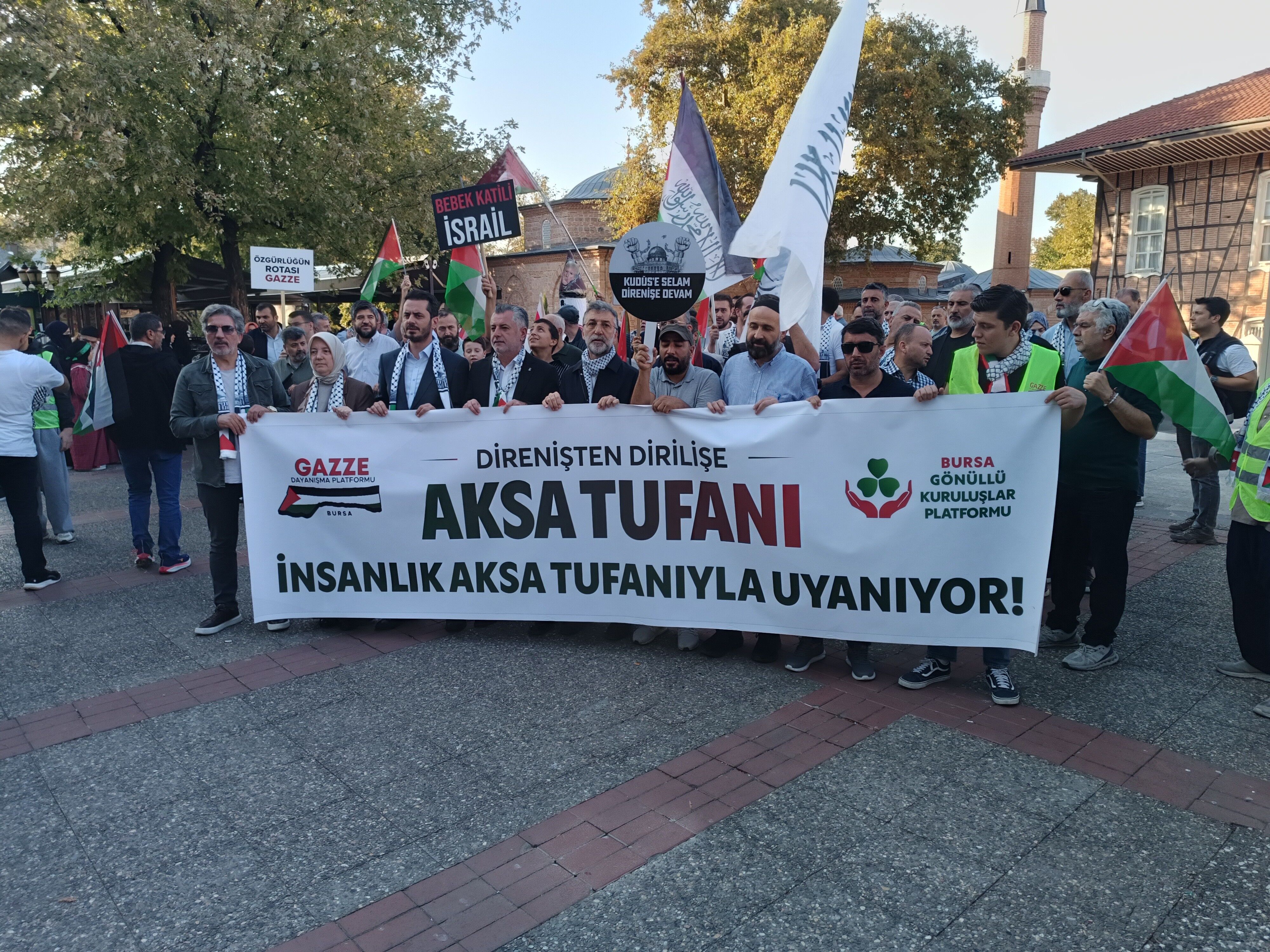 Bursa'da Filistin'e Destek Yürüyüşü! Gazze Için Dayanışma Çağrısı