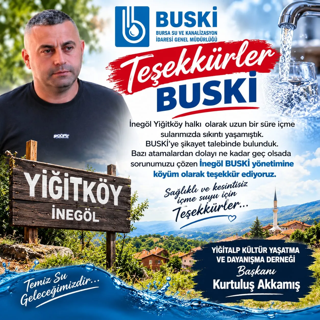 İnegöl Yiğitköy'de Içme Suyu Sorunu Çözüldü! Dernek Başkanı Akkamış'tan Buski̇'ye Teşekkür (2)