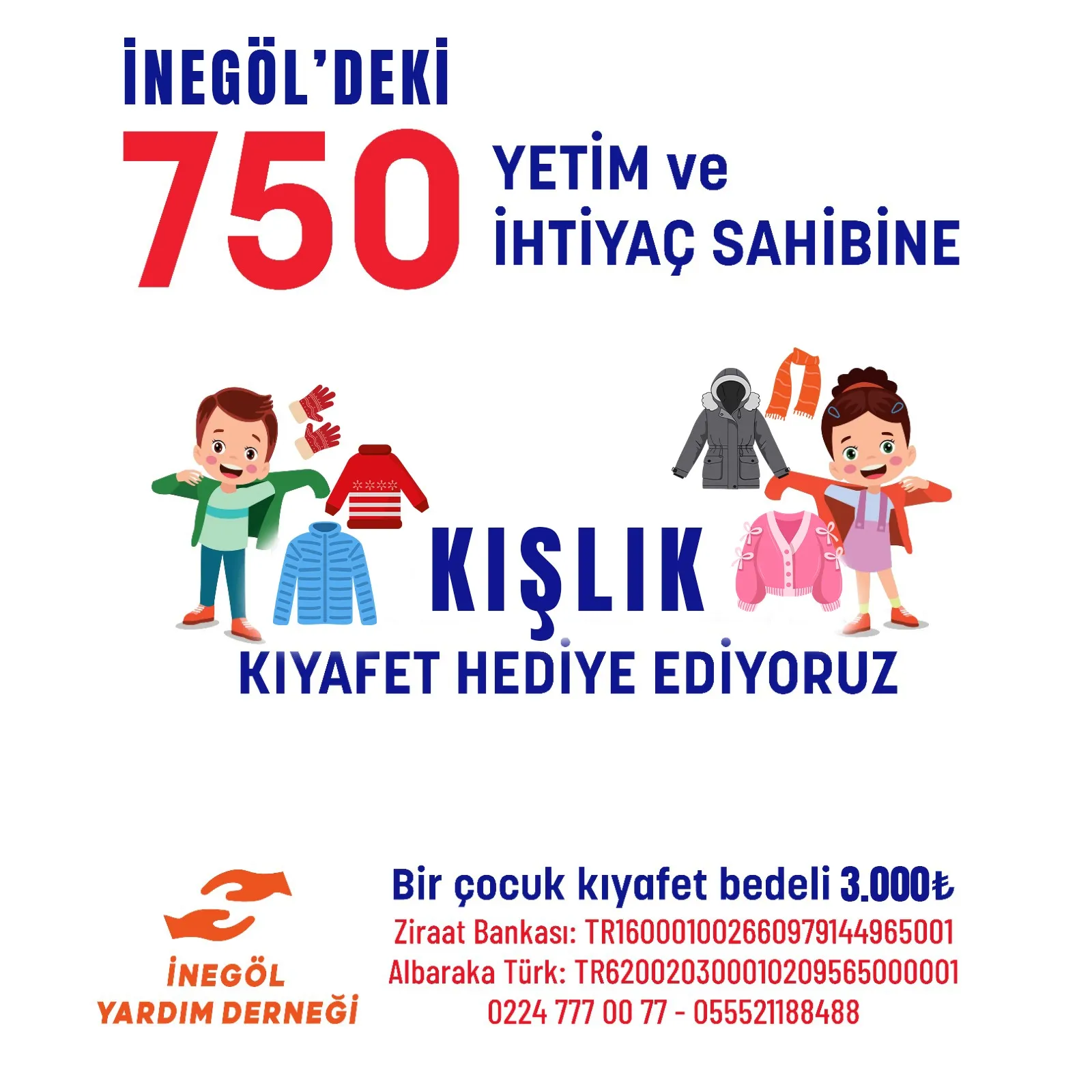 İnegöl'de 750 Çocuk Için Yardım Kampanyası! Bir Çocuğun Kışlık Kıyafet Bedeli 3 Bin Tl