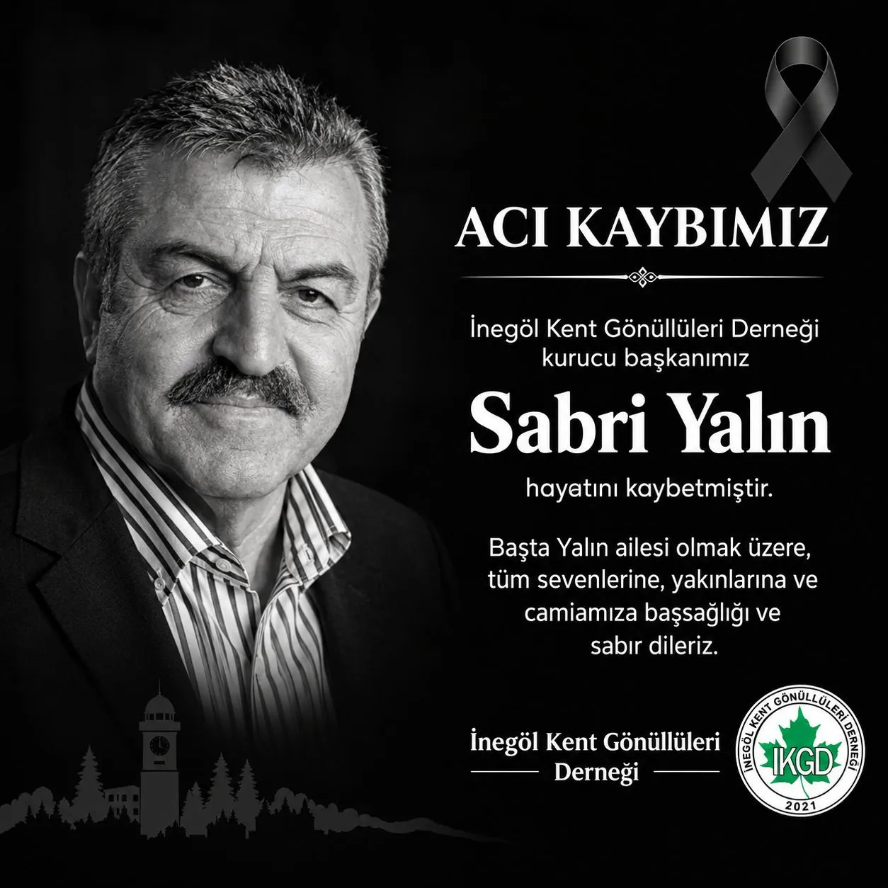 İnegöl'de Acı Kayıp! Kent Gönüllüleri Derneği Kurucu Başkanı Sabri Yalın Vefat Etti