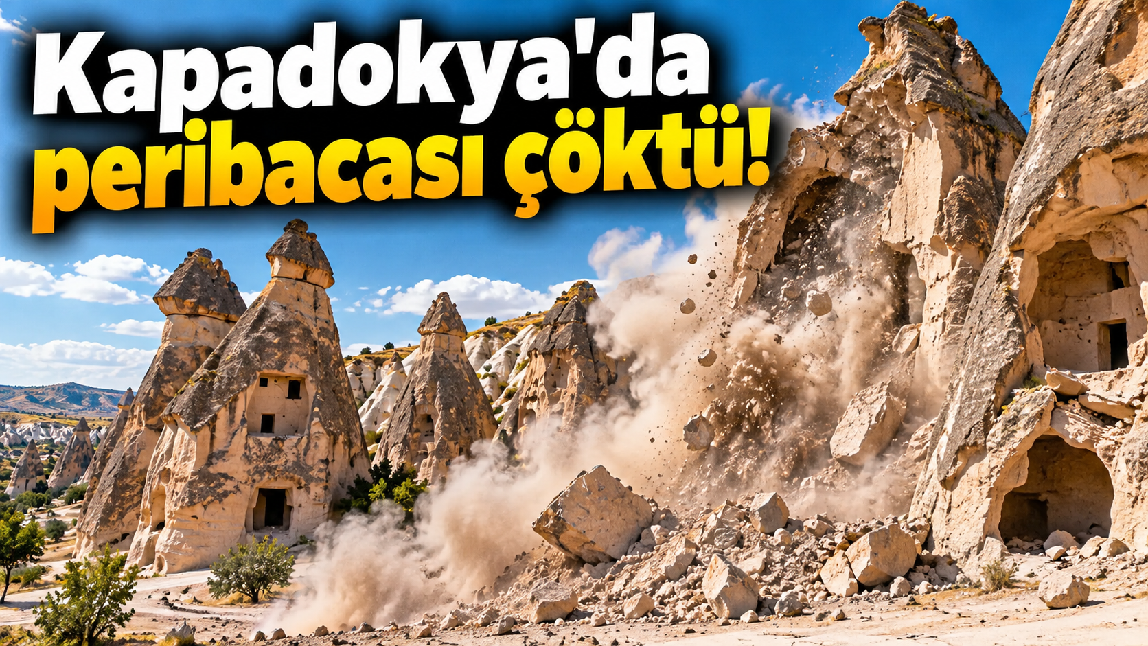 Kapadokya'da Peribacası Çöktü!