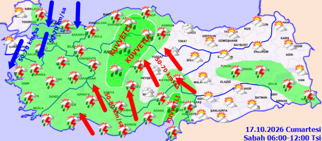 Meteoroloji 46 Ili Tek Tek Uyardı! Şiddetli Yağış, Kar Ve Fırtına Bekleniyor (2)