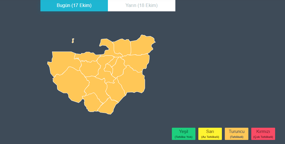 Meteoroloji Uyardı! Bursa'da 17 Ilçeye Turuncu Kod Verildi 17 Ekim Bursa Hava Durumu (3)
