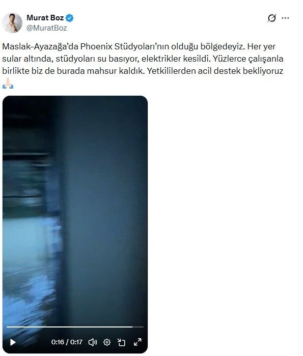 Murat Boz’dan Su Baskını Sonrası Yardım Çağrısı: “Mahsur Kaldık”Aw810139 01