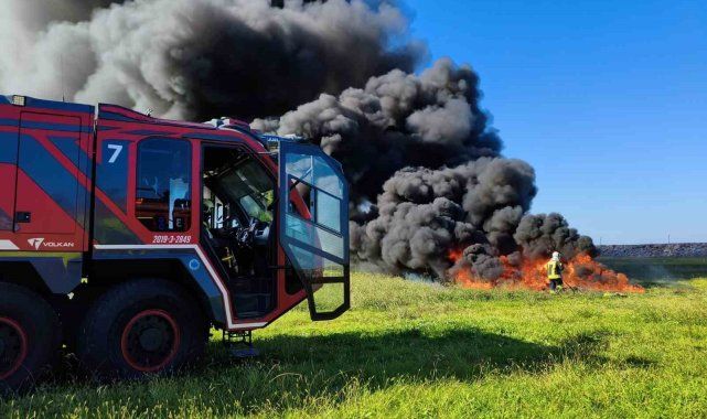 Ordu Giresun Havalimanı'nda Uçak Kazası Ve Yangın Tatbikatı! Ekipler 3 Dakikadan Kısa Sürede Müdahale Ettiordu Giresun Havalimani39Nda Ucak Kazasi Ve Yangin Tatbikati 2