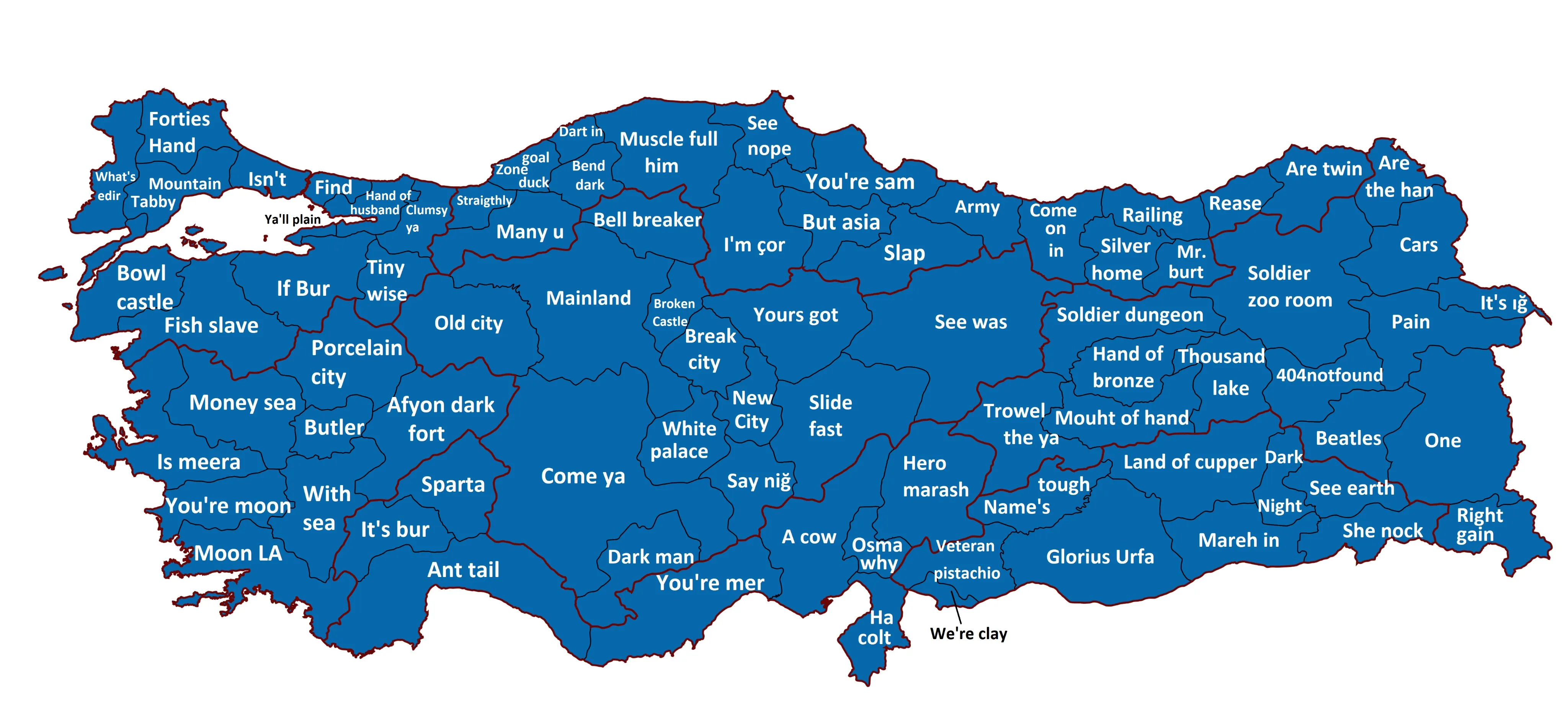 Türkiye'nin 81 İlini İngilizceye Çevirdiler! Haritadaki İsimler Görenleri Şaşırtıyor